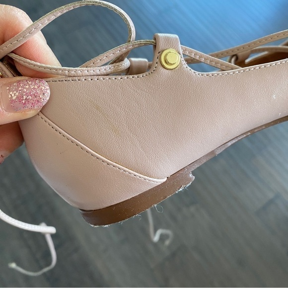 HALOGEN Owen Blush Pink Pointy Toe Leather Lace Up Flats US 4.5M - Picture 12 of 13